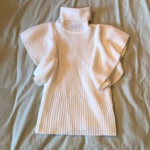 Cashmere turtle neck tank top sweater